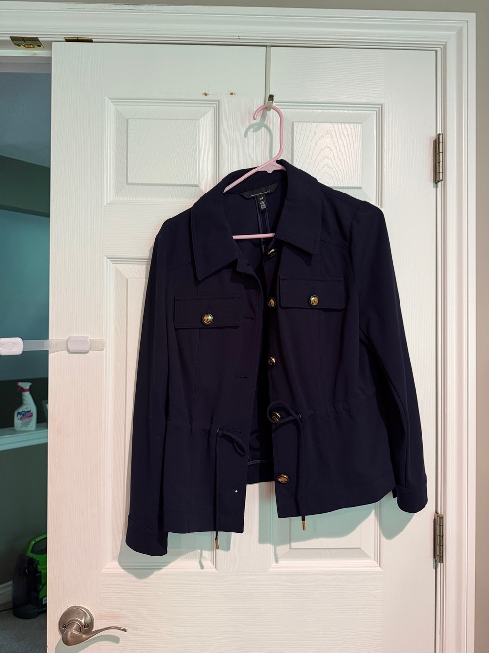 White House Black Market Navy Jacket with Gold Buttons